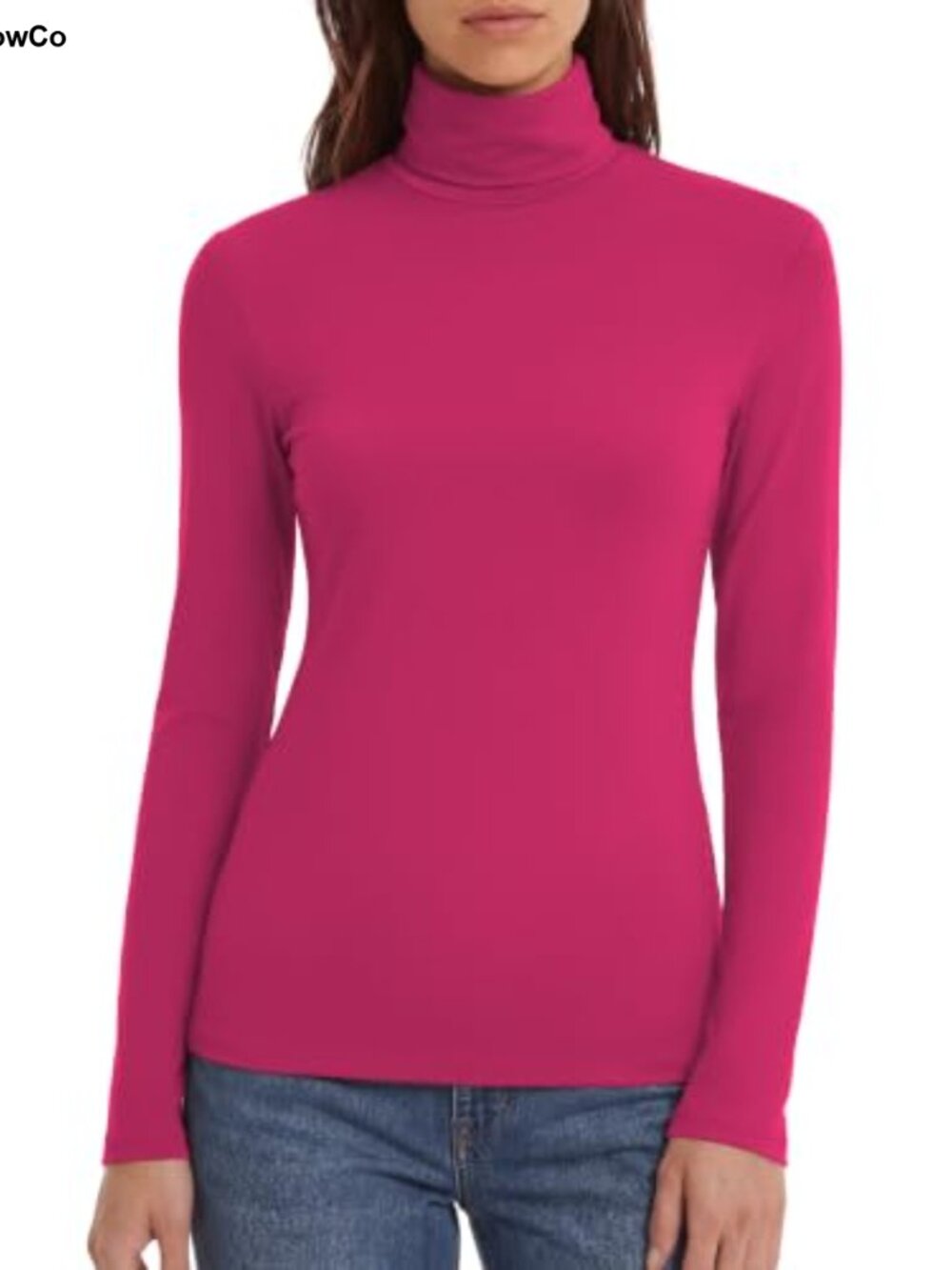 Women's Turtleneck Long Sleeve Top Lightweight Base Layer Slim Fit - Picture 4 of 6